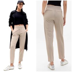 Athleta Beige Brooklyn mid rise ankle length pants size 2